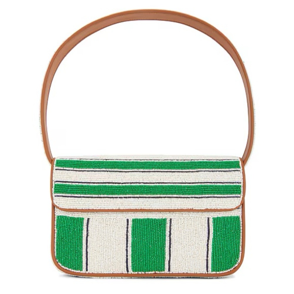Staud Beaded Tommy Bag Bungalow Stripe